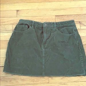 Olive green Forever 21 miniskirt.